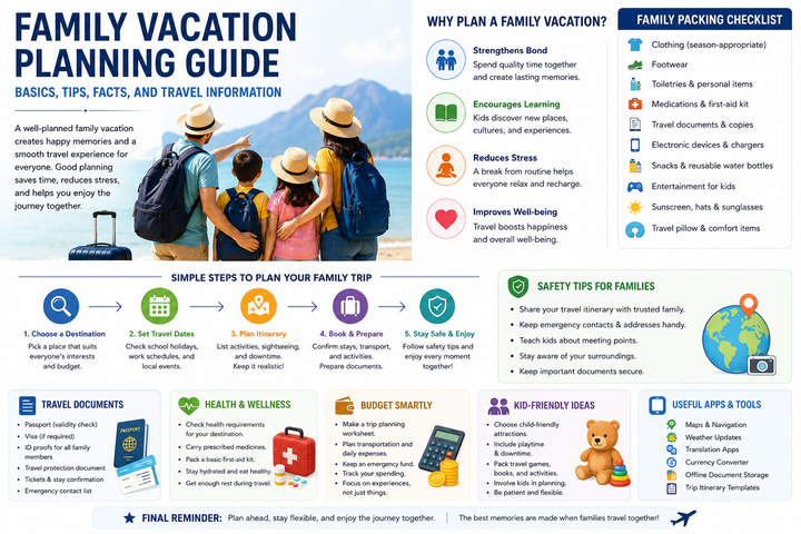 Family Vacation Planning Guide: Basics, Tips, Facts, and Travel Information